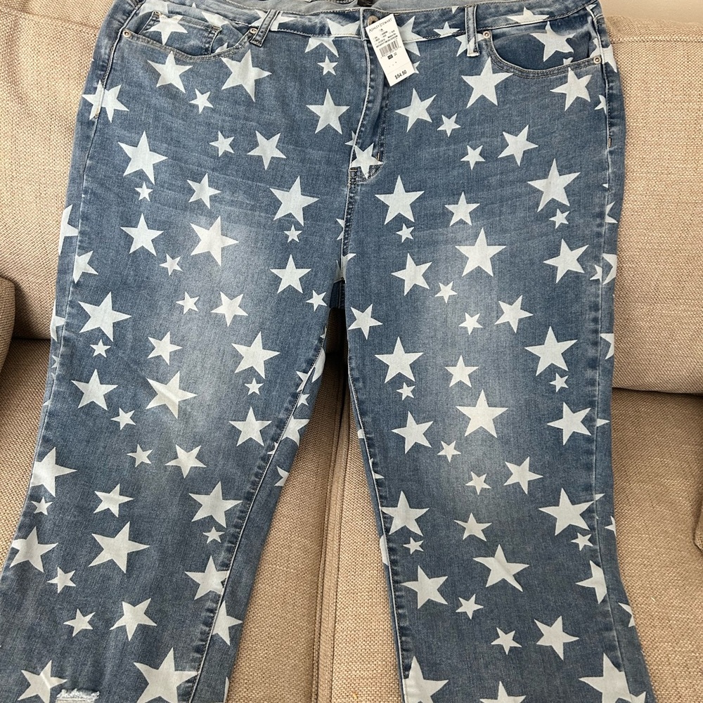 Ashley Stewart capri jeans med blue!Plus size! New w/ tags!